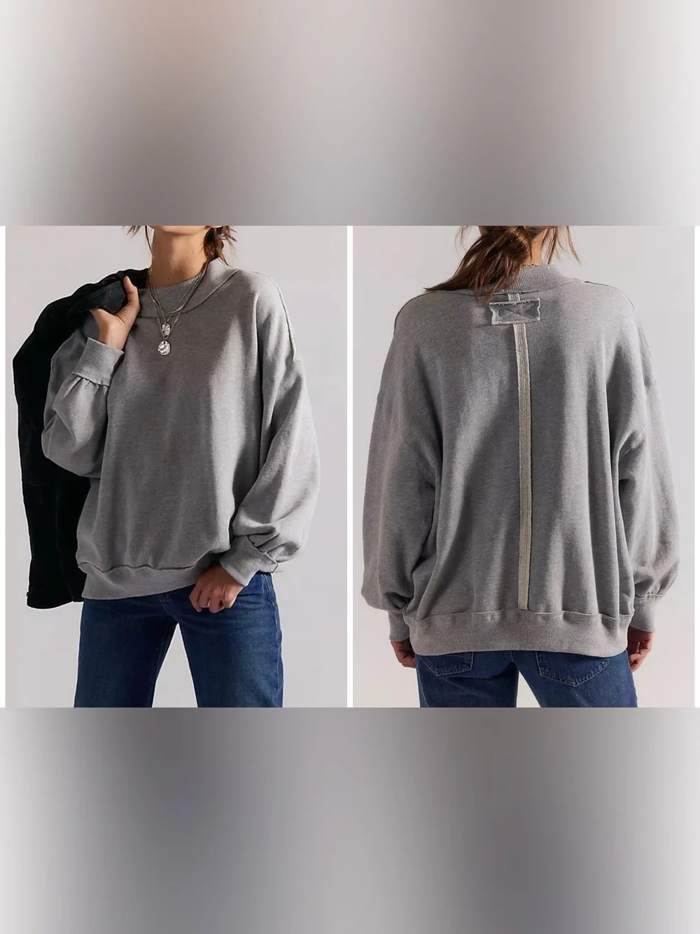 NWT Free People We The Free Palm Springs Pullover - Heather grey - small - Picture 1 of 14